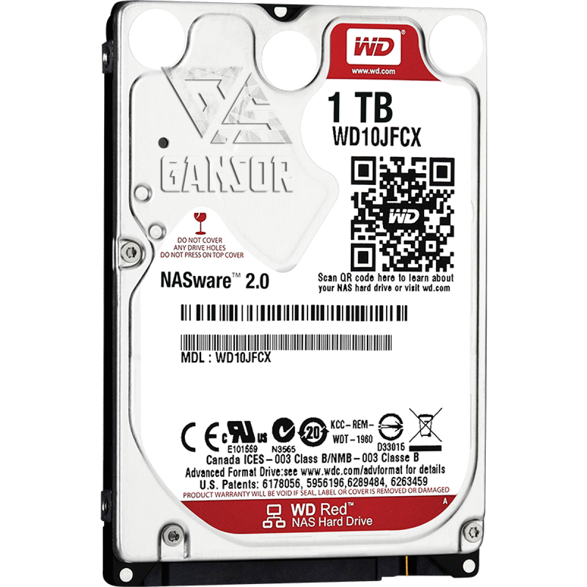 Жесткий диск 1Тб SATA-III Western Digital Red [WD10JFCX]