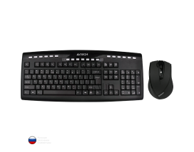 Клавиатура и мышь (беспроводной комплект) A4Tech 9200F Чёрный
