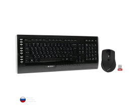 Клавиатура и мышь (беспроводной комплект) A4Tech 9300F Чёрный