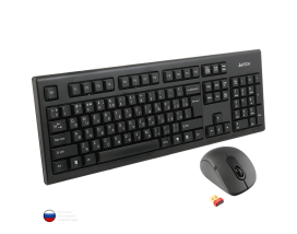 Клавиатура и мышь (беспроводной комплект) A4Tech 7100N Чёрный