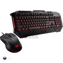 Клавиатура и мышь (проводной комплект) ASUS Cerberus Combo Чёрный