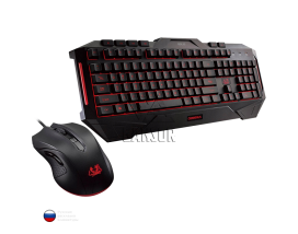 Клавиатура и мышь (проводной комплект) ASUS Cerberus Combo Чёрный