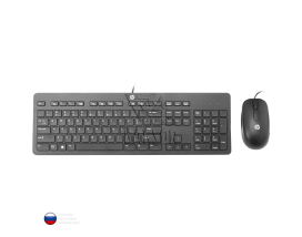 Клавиатура и мышь (проводной комплект) HP Slim [T6T83AA] Чёрный