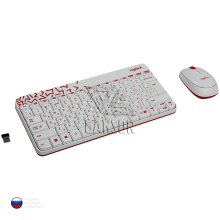 Клавиатура и мышь (беспроводной комплект) Logitech Wireless Desktop MK240 Nano [920-008212] Белый