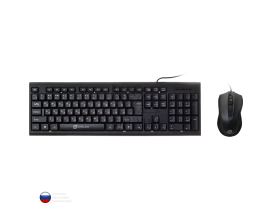 Клавиатура и мышь (проводной комплект) Oklick 620M Чёрный