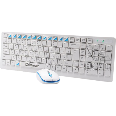 Клавиатура и мышь (беспроводной комплект) Defender Skyline 895 Белый