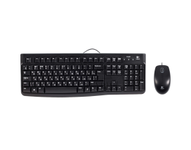 Клавиатура и мышь (проводной комплект) Logitech MK120 Чёрный