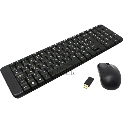 Клавиатура и мышь (беспроводной комплект) Logitech MK220 Чёрный