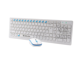 Клавиатура и мышь (беспроводной комплект) Defender Skyline 895 Белый
