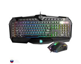 Клавиатура и мышь (проводной комплект) Tt eSPORTS Challenger Prime RGB Combo [KB-CPC-MBBRRU-01] Чёрный