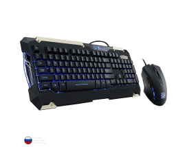 Клавиатура и мышь (проводной комплект) Tt eSPORTS Commander [KB-CMC-PLBLRU-01] Чёрный