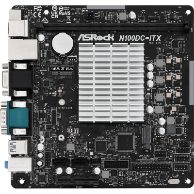 Материнская плата ASRock N100DC-ITX + Intel N100 onboard