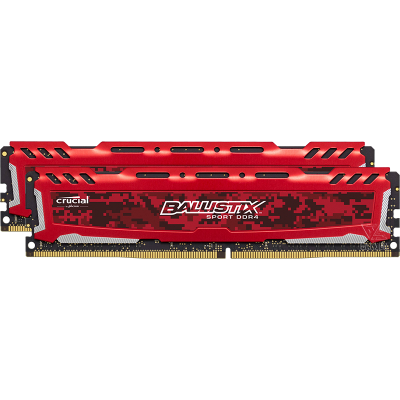 Оперативная память 32 Гб DDR4 2400MHz Crucial Ballistix Sport LT Red [BLS2K16G4D240FSE] [2x16 Гб KIT]