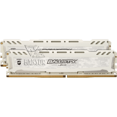 Оперативная память 16 Гб DDR4 2400MHz Crucial Ballistix Sport LT White [BLS2K8G4D240FSCK] [2x8 Гб KIT]