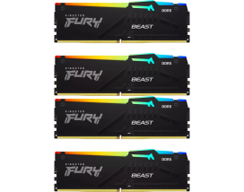 Оперативная память 64Gb DDR5 5200MHz Kingston Fury Beast Black RGB [KF552C40BBAK4-64] [4x16Gb KIT]