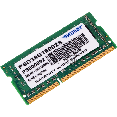 Оперативная память 8 Гб DDR3 1600Mhz Patriot SO-DIMM [PSD38G16002S]