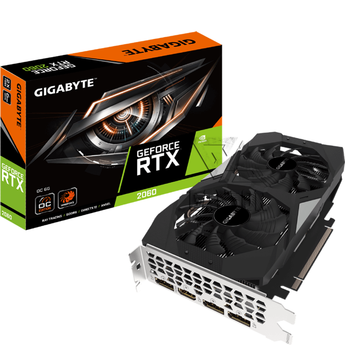 Видеокарта NVIDIA GeForce RTX 2060 GIGABYTE 6144Mb [GV-N2060OC-6GD] rev. 2.0